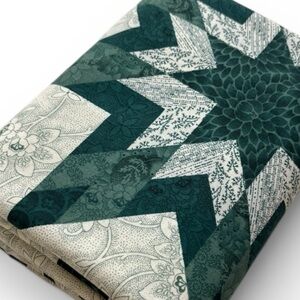 Quilt Top Cheater Star Quilt Top Calico Patchwork Print Cotton Fabric 88”x 89”